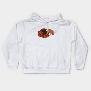 Sleeping Watercolor Red Panda Kids Hoodie